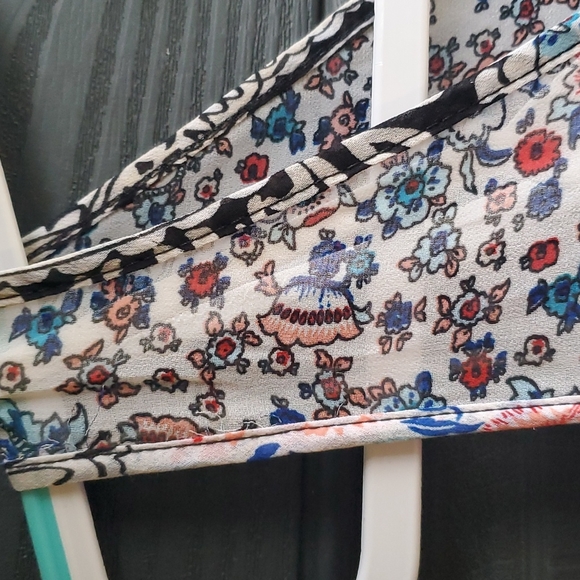 New Directions Boho Cold Shoulder Ditsy Floral Slipon Dress S Very Sheer… - Picture 8 of 17